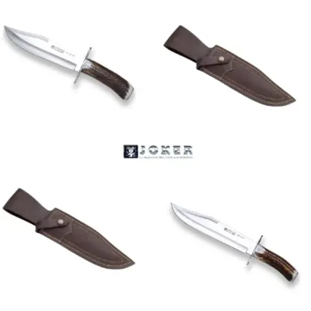 Bowieknivset Joker Bowie 20 & Bowie 25 – 20 + 24,5 cm handgjorda samlarknivar i trä och hjorthorn