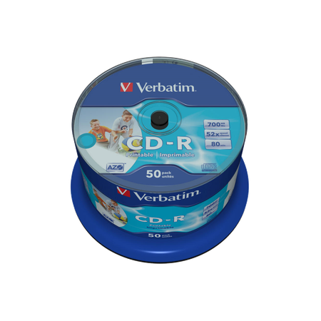 Verbatim CD-R printbar hvit Plus 52X 50 stk