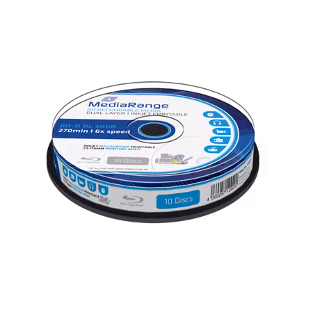Mediarange PRO BD-R 50GB 4x hvit printbar 10 stk