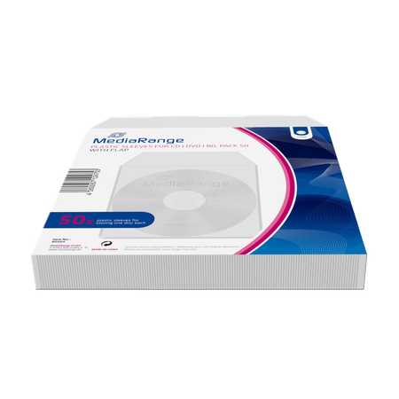 MediaRange Plastlommer for 1 plate, med klaff 50 stk