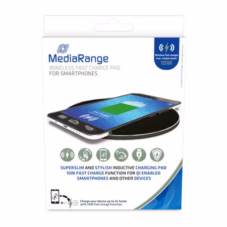 MediaRange Trådløs hurtigladeplate for smarttelefoner, svart