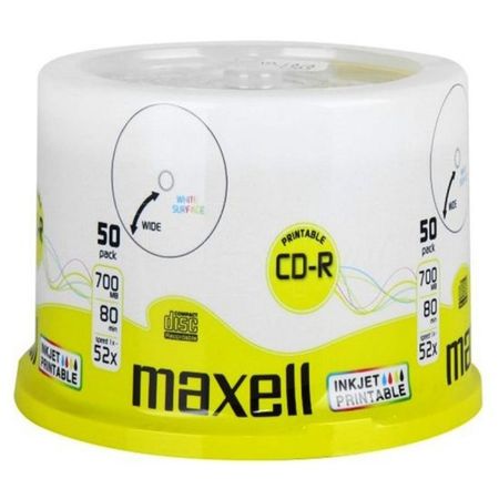 Maxell CD-R printbar hvit 52X 50 stk