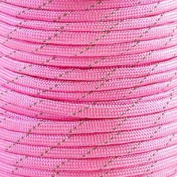 B469 Polyestersnodd med reflex 4 mm rosa (25 m)