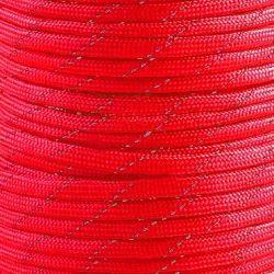 B469 Polyestersnodd med reflex 4 mm röd (25 m)
