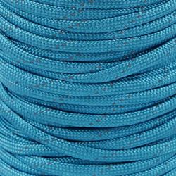 B469 Polyestersnodd med reflex 4 mm turkos (25 m)