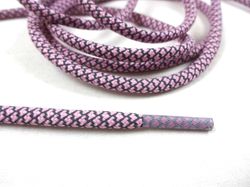 B455 Snodd med reflex och plaständar rosa (130 cm) (10 fp)