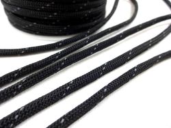 B469 Polyestersnodd med reflex 4 mm svart (25 m)