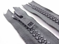 D014 Blixtlås delrin 12 cm ej delbar 9 mm grå