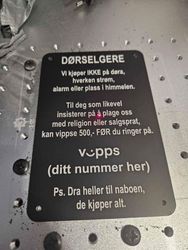 Skilt for dørselgere