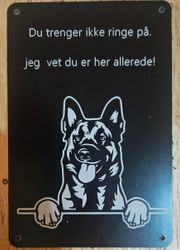 Belgisk Malinois dørskilt