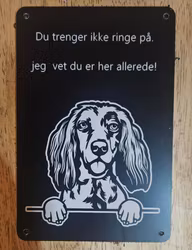 Irsk setter dørskilt