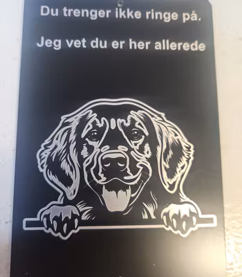 Golden retriver dørskilt