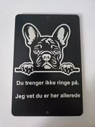 Fransk bulldog (frenchie)  dørskilt