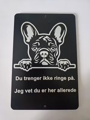 Fransk bulldog (frenchie)  dørskilt