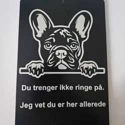Fransk bulldog (frenchie)  dørskilt