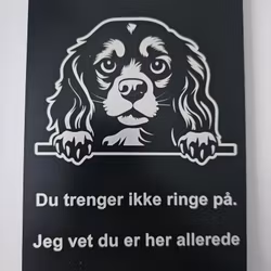 Cavalier king charles spaniel dørskilt