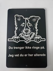 Border collie dørskilt