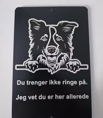 Border collie dørskilt