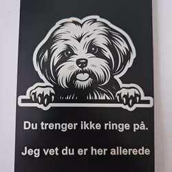 Shih tzu dørskilt