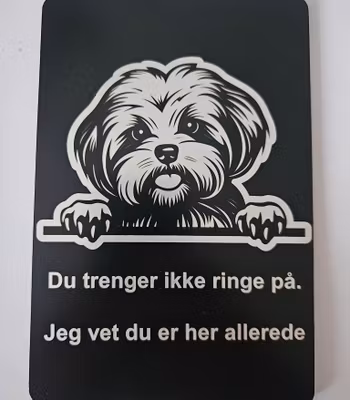 Shih tzu dørskilt