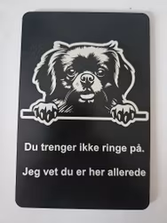Tibetansk spaniel tibbe dørskilt