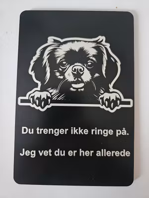 Tibetansk spaniel tibbe dørskilt