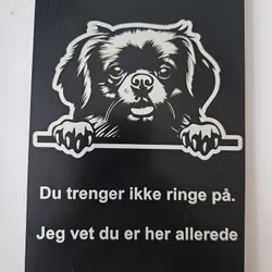 Tibetansk spaniel tibbe dørskilt