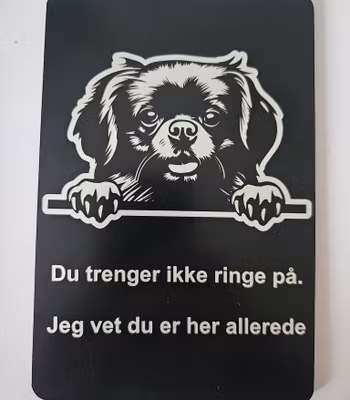 Tibetansk spaniel tibbe dørskilt