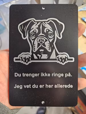 Boxer dørskilt