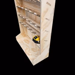 Dewalt ladehylle med 24 batterier