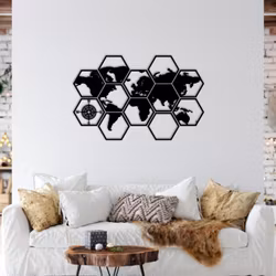Verdenskart hexagon fliser