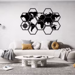 Verdenskart hexagon fliser