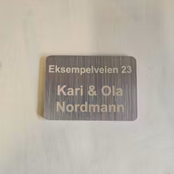 Postkasseskilt børstet stål