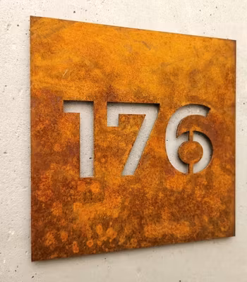 husnummer firkantet plate