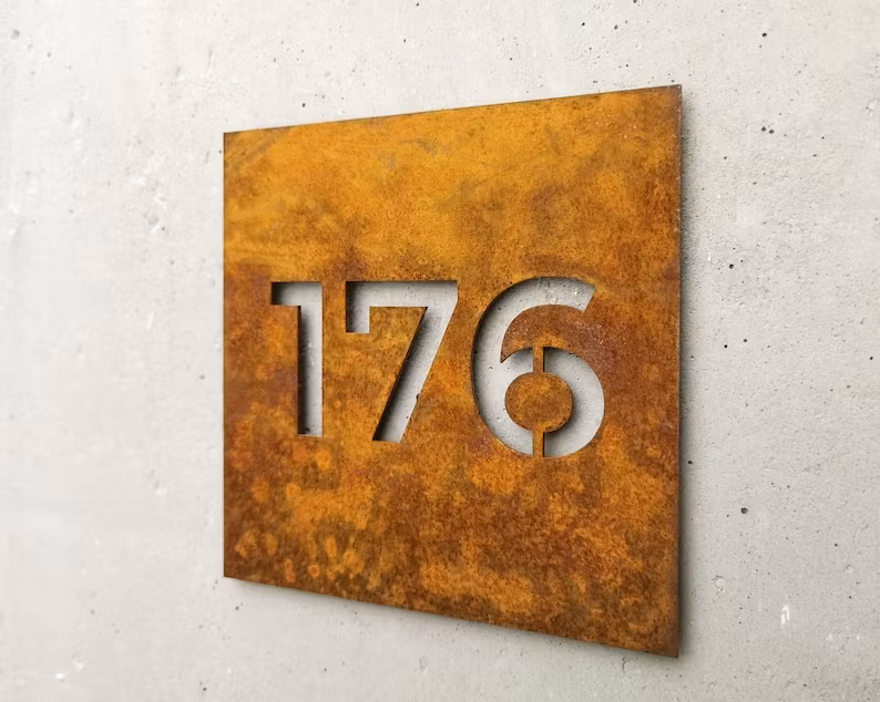 husnummer firkantet plate