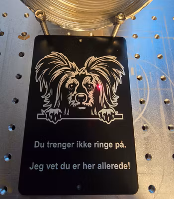 kinesisk krested puff  dørskilt