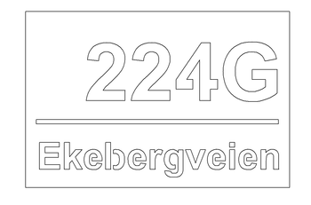 husnummer firkantet plate med adresse
