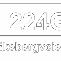 husnummer firkantet plate med adresse