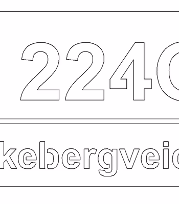 husnummer firkantet plate med adresse