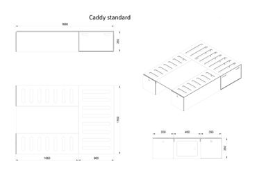 sengesystem i kryssfiner for VW Caddy / caddi maxi