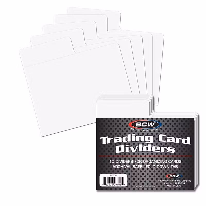 Dividers, trading cards