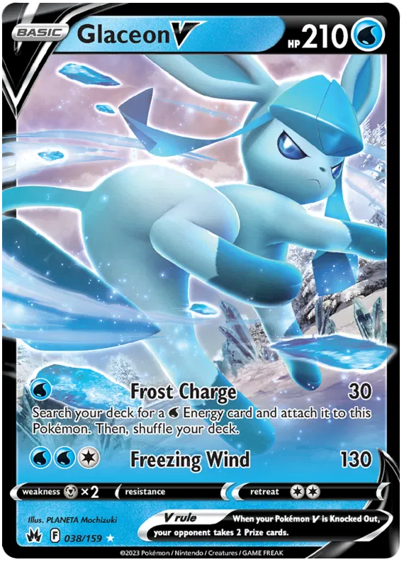 Glaceon V - 038/159 - Ultra Rare - Crown Zenith