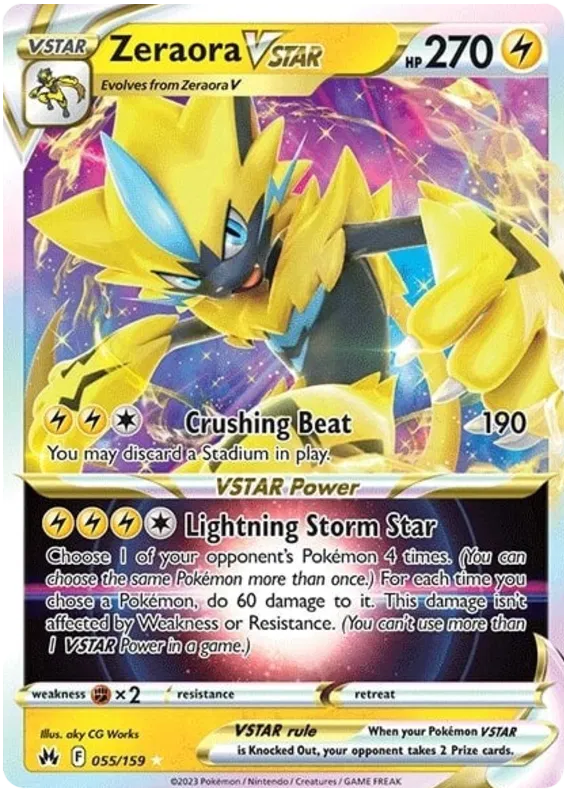 Zeraora VSTAR - 055/159 - Ultra Rare - Crown Zenith