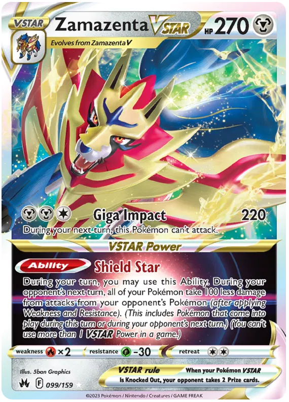 Zamazenta VSTAR - 099/159 - Ultra Rare - Crown Zenith
