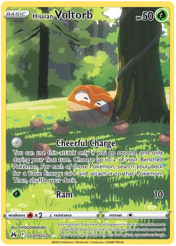 Hisuian Voltorb - GG01/GG70 - Holo Rare - Crown Zenith
