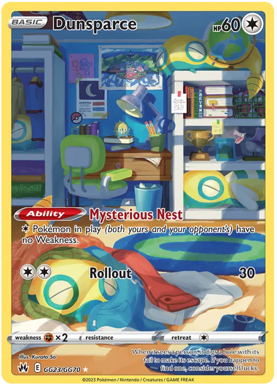 Dunsparce - GG23/GG70 - Holo Rare - Crown Zenith