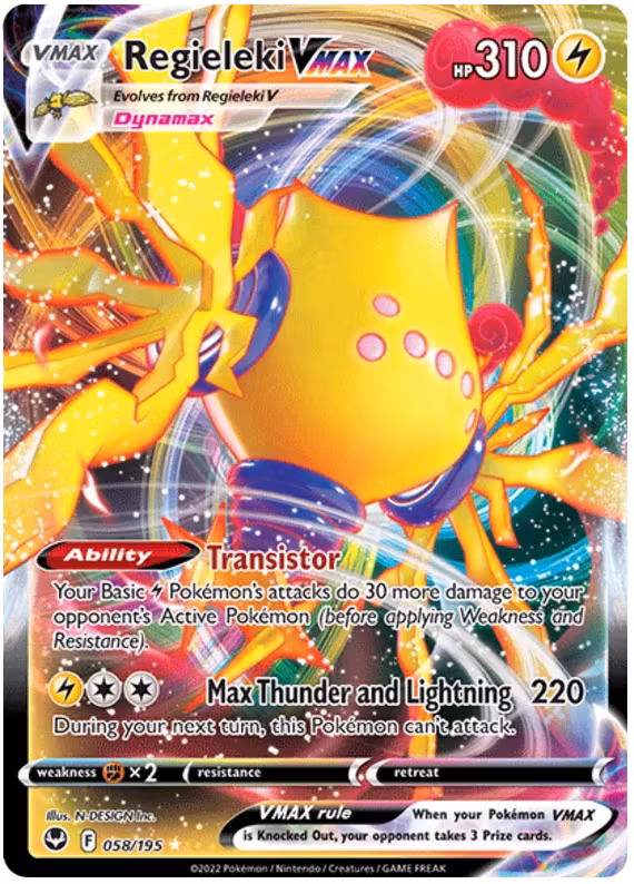Regieleki VMAX - 058/195 - Ultra Rare - Silver Tempest