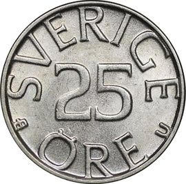 25 öre Carl XVI Gustaf 1976-84
