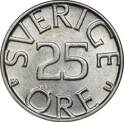 25 öre Carl XVI Gustaf 1976-84