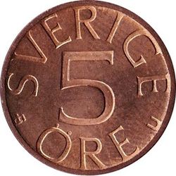 5 öre Carl XVI Gustaf 1976-81